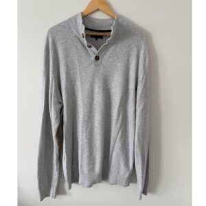 RW&CO | Men's Grey Waffle Knit Buttoned Pullover (size XL)